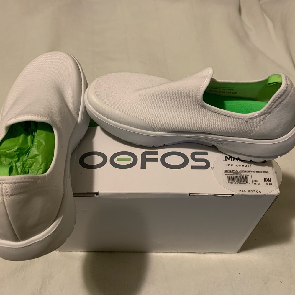 size 8 white canvas slip on